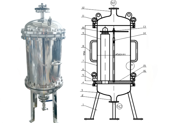 Fluorine-lined anti-corrosion core filter machine